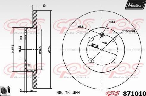 Maxtech 871010.0060 - Discofreno autozon.pro