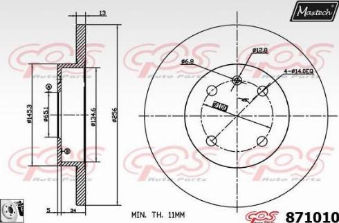 Maxtech 871010.0080 - Discofreno autozon.pro