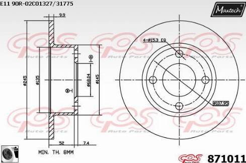 Maxtech 871011.0060 - Discofreno autozon.pro