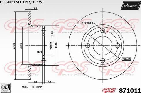 Maxtech 871011.0080 - Discofreno autozon.pro