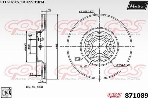 Maxtech 871089.0080 - Discofreno autozon.pro