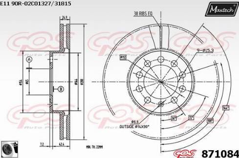 Maxtech 871084.0060 - Discofreno autozon.pro