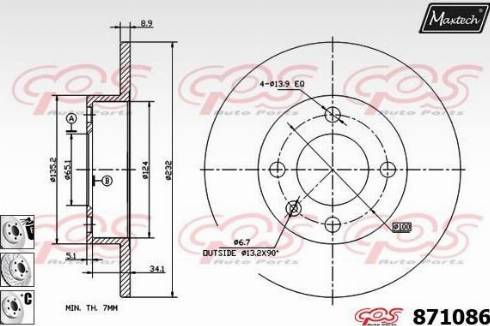 Maxtech 871086.6880 - Discofreno autozon.pro