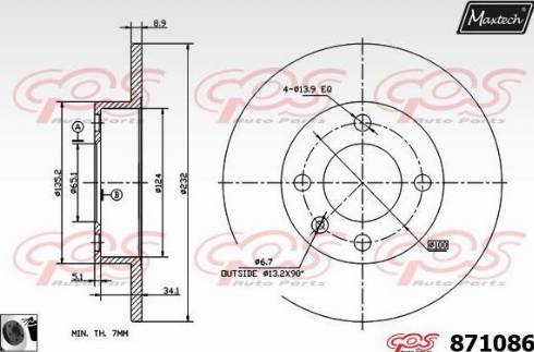 Maxtech 871086.0060 - Discofreno autozon.pro