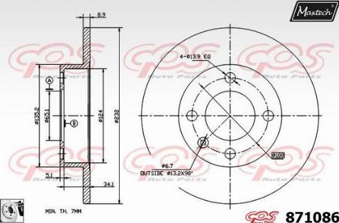 Maxtech 871086.0080 - Discofreno autozon.pro