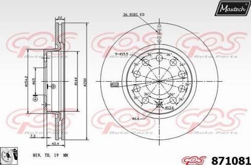 Maxtech 871081.0080 - Discofreno autozon.pro