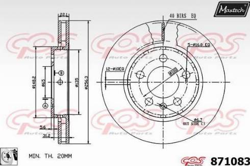 Maxtech 871083.0080 - Discofreno autozon.pro