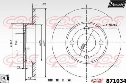 Maxtech 871034.0080 - Discofreno autozon.pro