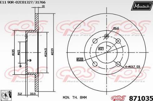 Maxtech 871035.0080 - Discofreno autozon.pro