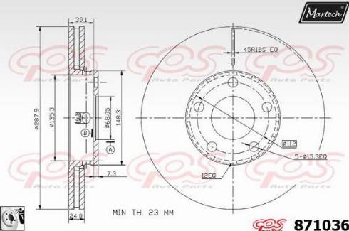 Maxtech 871036.0080 - Discofreno autozon.pro