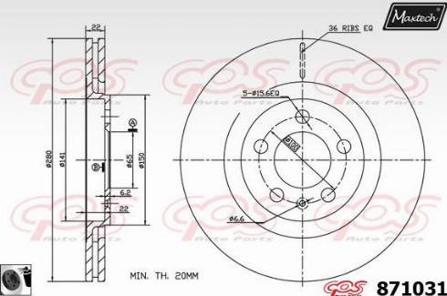 Maxtech 871031.0060 - Discofreno autozon.pro