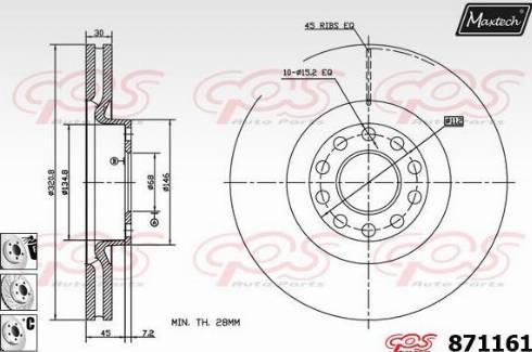 Maxtech 871161.6880 - Discofreno autozon.pro