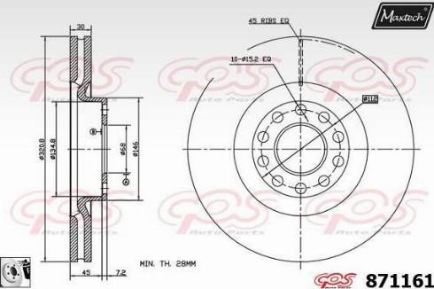 Maxtech 871161.0080 - Discofreno autozon.pro