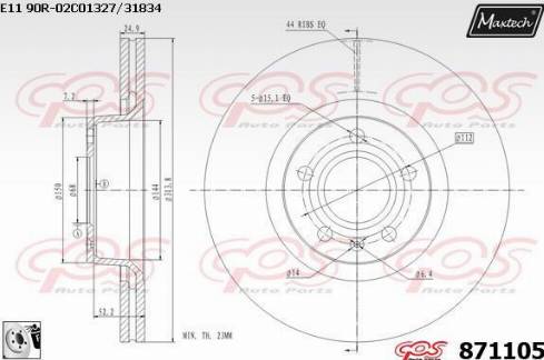 Maxtech 871105.0080 - Discofreno autozon.pro