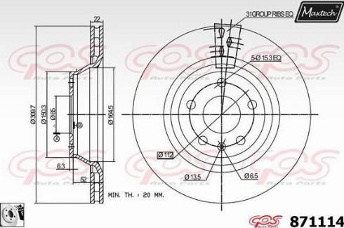 Maxtech 871114.0080 - Discofreno autozon.pro