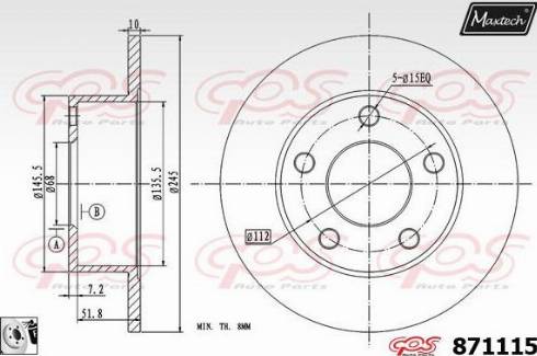 Maxtech 871115.0080 - Discofreno autozon.pro