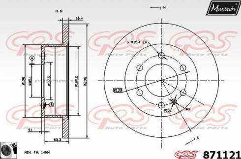 Maxtech 871121.0060 - Discofreno autozon.pro