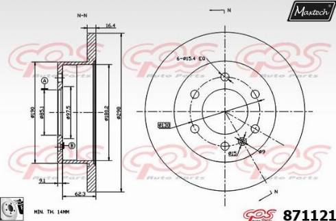 Maxtech 871121.0080 - Discofreno autozon.pro