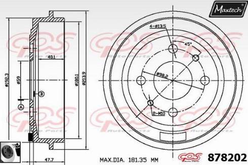 Maxtech 878202.0060 - Tamburo freno autozon.pro