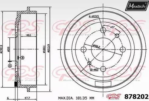 Maxtech 878202.0000 - Tamburo freno autozon.pro