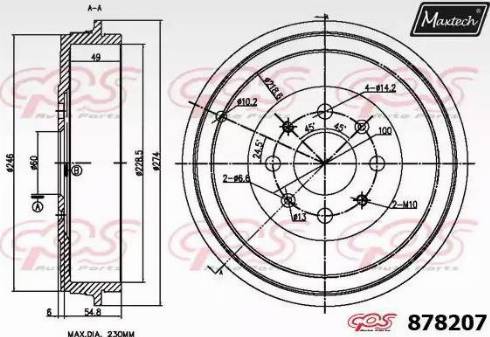 Maxtech 878207.0000 - Tamburo freno autozon.pro