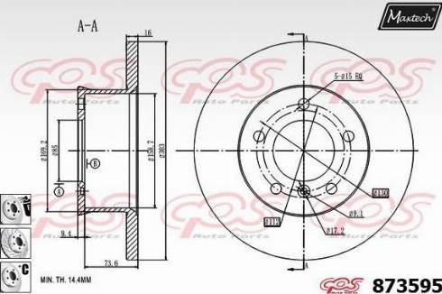 Maxtech 873595.6980 - Discofreno autozon.pro