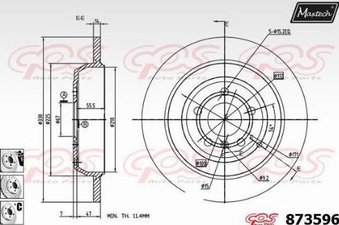 Maxtech 873596.6980 - Discofreno autozon.pro