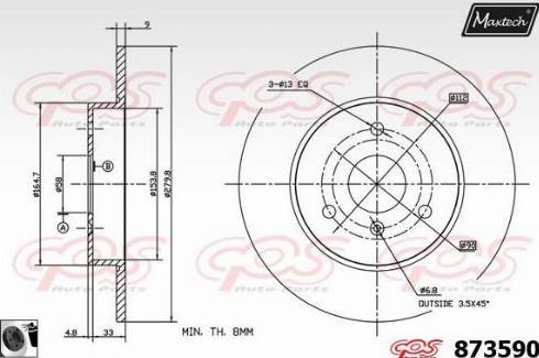 Maxtech 873590.0060 - Discofreno autozon.pro