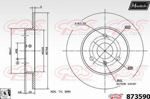 Maxtech 873590.0080 - Discofreno autozon.pro