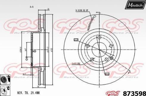 Maxtech 873598.6060 - Discofreno autozon.pro