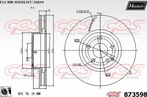 Maxtech 873598.0060 - Discofreno autozon.pro