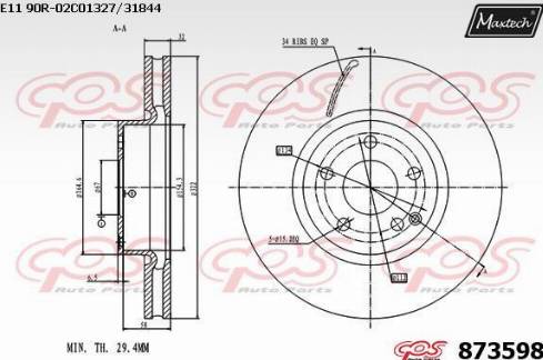 Maxtech 873598.0000 - Discofreno autozon.pro