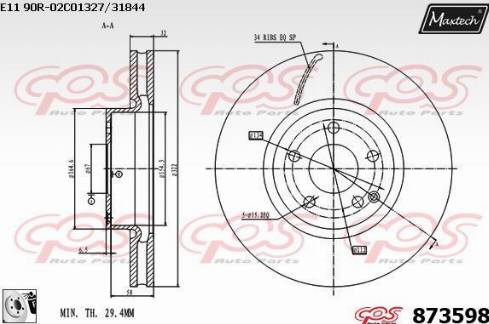 Maxtech 873598.0080 - Discofreno autozon.pro