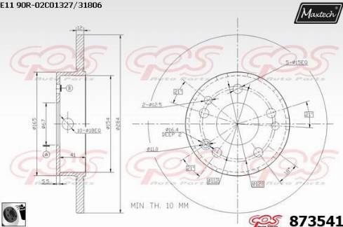 Maxtech 873541.0060 - Discofreno autozon.pro