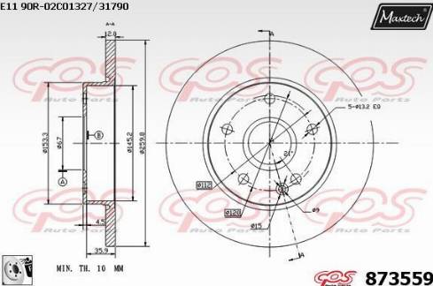 Maxtech 873559.0080 - Discofreno autozon.pro