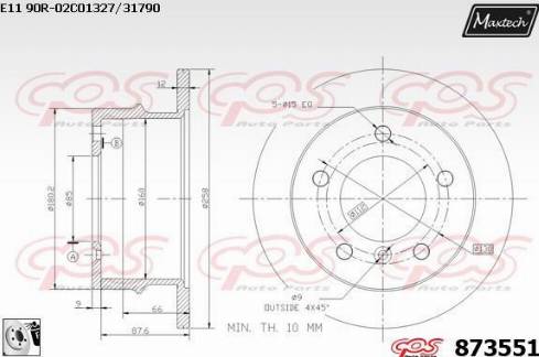 Maxtech 873551.0080 - Discofreno autozon.pro