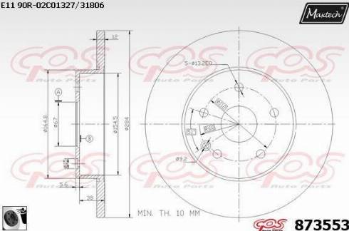 Maxtech 873553.0060 - Discofreno autozon.pro