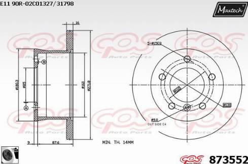 Maxtech 873552.0060 - Discofreno autozon.pro