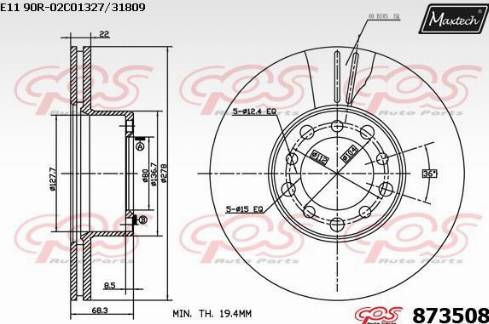 Maxtech 873508.0000 - Discofreno autozon.pro