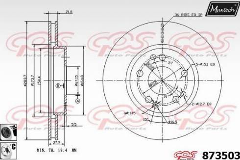 Maxtech 873503.6060 - Discofreno autozon.pro