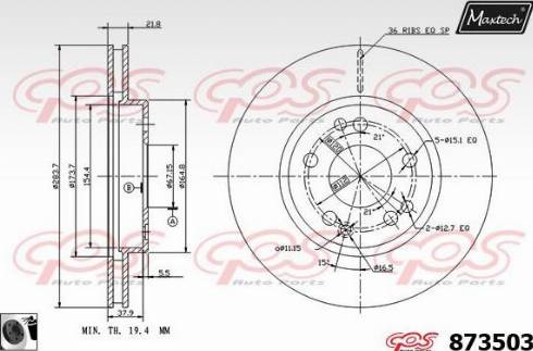 Maxtech 873503.0060 - Discofreno autozon.pro