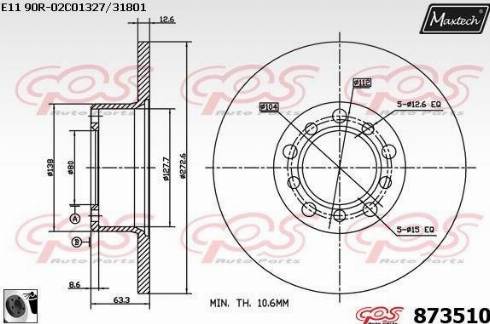 Maxtech 873510.0060 - Discofreno autozon.pro