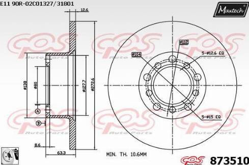 Maxtech 873510.0080 - Discofreno autozon.pro