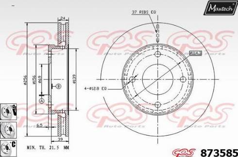 Maxtech 873585.6880 - Discofreno autozon.pro