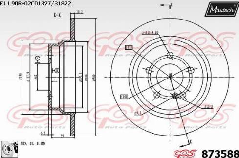 Maxtech 873588.0080 - Discofreno autozon.pro