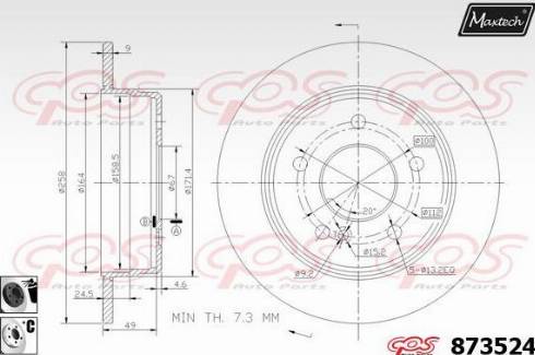 Maxtech 873524.6060 - Discofreno autozon.pro