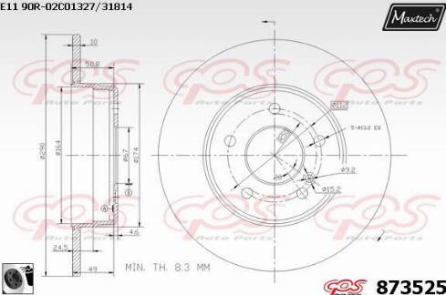 Maxtech 873525.0060 - Discofreno autozon.pro