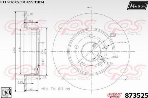 Maxtech 873525.0080 - Discofreno autozon.pro