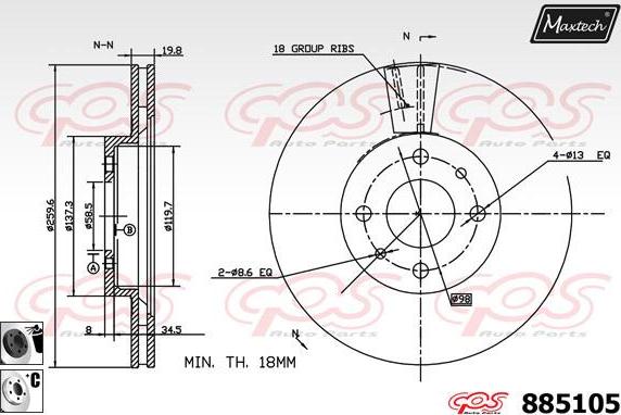 Maxtech 873525 - Discofreno autozon.pro