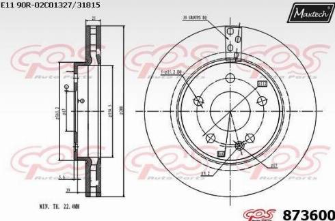 Maxtech 873600.0000 - Discofreno autozon.pro